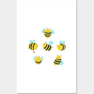 Cute Bees Posters and Art